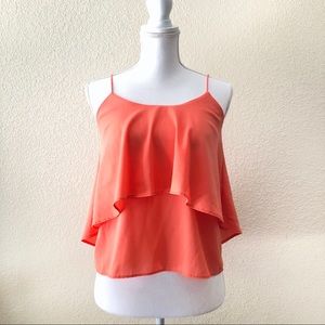 Paper Crane | Spaghetti Strap Coral Blouse XS